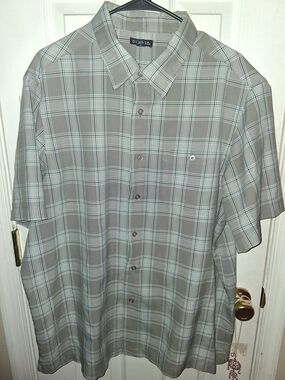 George Gray Plaid Short-Sleeve Casual Button-Down Shirt